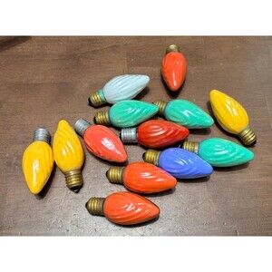 Lot of 13 Vintage GE Swirl Flame C-9 Multicolor Bulbs   All Tested